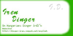 iren dinger business card